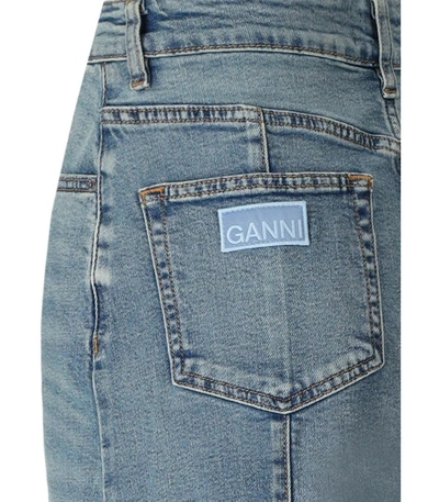 Shop Ganni Light Blue Denim Skirt