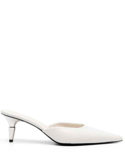 Shop Proenza Schouler Spike 65mm Leather Mules In White