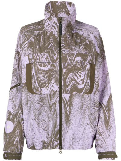 Shop Adidas By Stella Mccartney Purple Truecasuals Abstract-print Lightweight Jacket