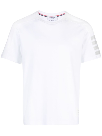 Shop Thom Browne White 4-bar Cotton T-shirt