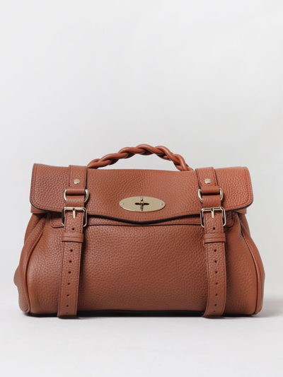 Shop Mulberry Alexa Bag In Grained Leather In Walnut