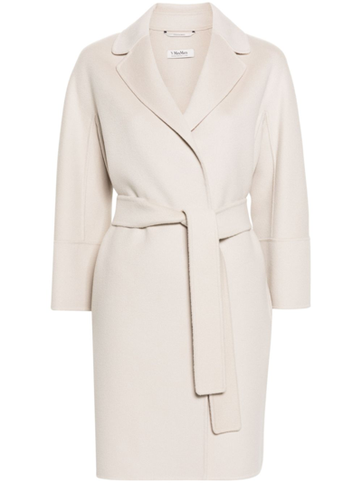 Shop 's Max Mara Wool Belted Coat In Beige