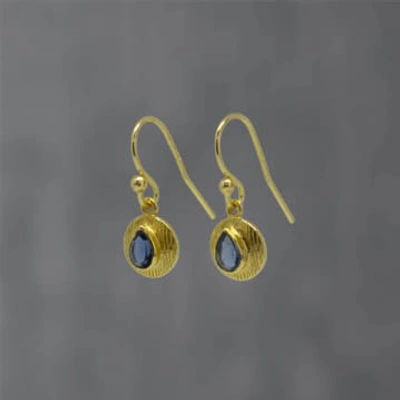 Shop Annie Mundy Kyanite And Gold Brushed Drop Earrings Ne93