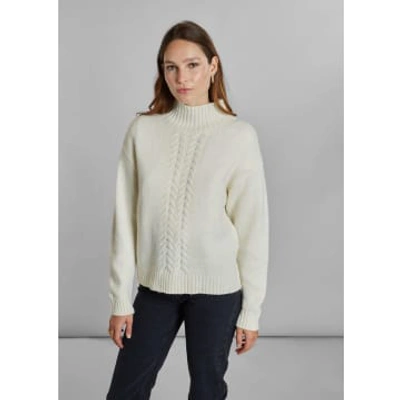 Shop L'exception Paris Virgin Wool Thick Cabled Stand-up Collar Jumper