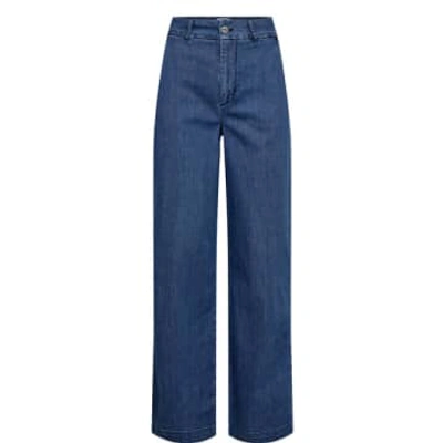 Shop Numph Nuamber Medium Blue Denim Trousers