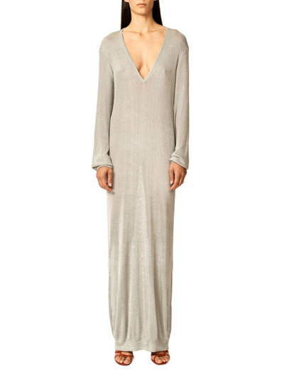 Shop Interior Women's The Croft Shimmer Maxi Dress In Silver