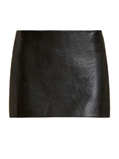 Shop Khaite Women's Jett Pebbled Leather Miniskirt In Black