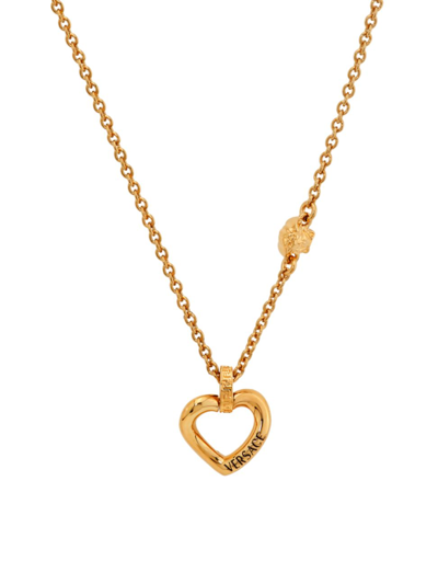 Shop Versace Women's Goldtone Heart Pendant Necklace In Yellow Gold