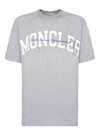 Shop Moncler Grey Cotton T-shirt