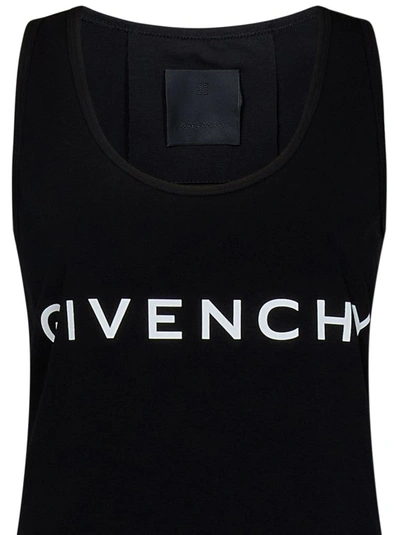 Shop Givenchy Black Logo Print Sleeveless