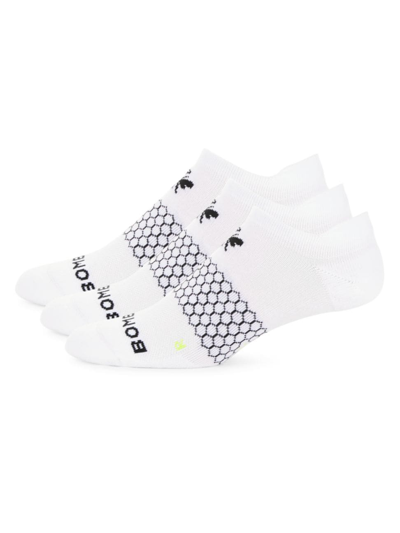 Shop Bombas Men's 3-pack All-purpose Ankle Socks In White
