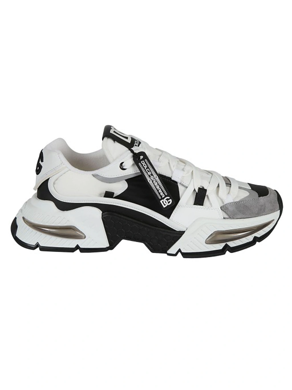 Dolce & Gabbana White And Black Leather Airmaster Sneakers