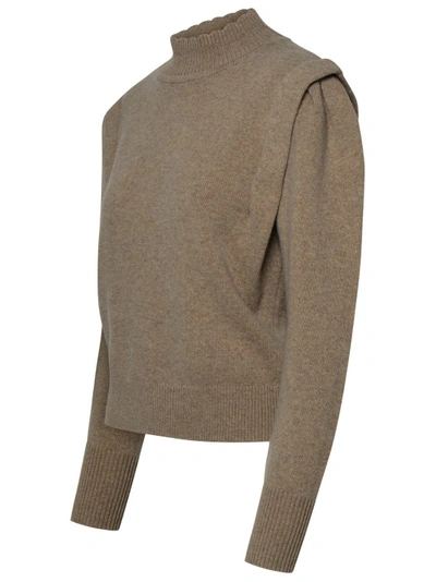 Shop Isabel Marant Étoile Lucile Beige Wool Turtleneck Sweater In Brown