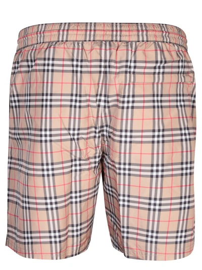 Shop Burberry Vintage Check Pattern Swim Shorts In Pink