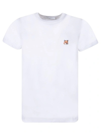 Shop Maison Kitsuné Off-white Cotton Fox Patch T-shirt