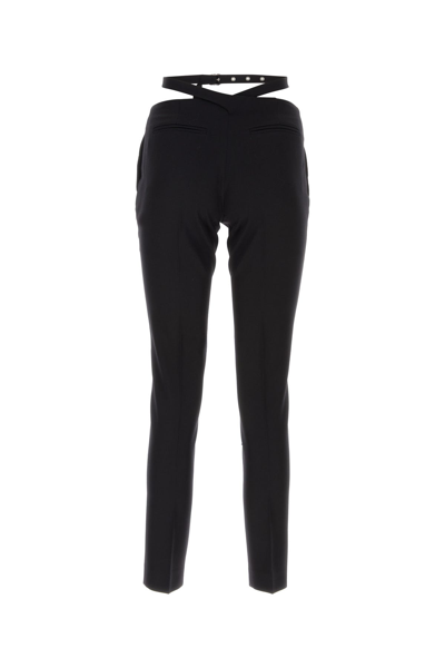 Attico Wool Pant With Belted Waist And Cut-out Design