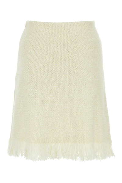 Chloé Chloe Ivory Stretch Wool Blend Skirt