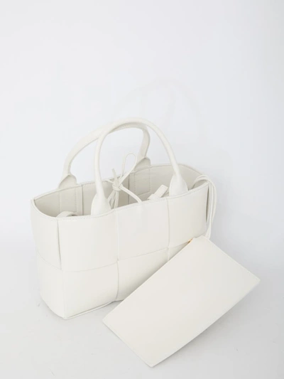 Shop Bottega Veneta Mini Arco Tote Bag In White