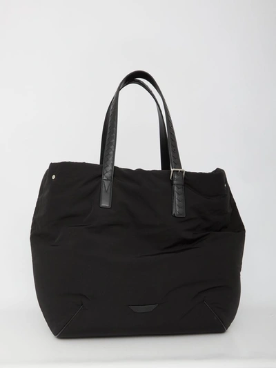 Shop Bottega Veneta Nylon Shopping Bag In Black