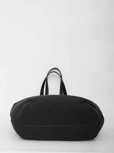 Shop Bottega Veneta Nylon Shopping Bag In Black