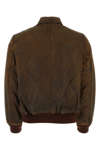 Shop Polo Ralph Lauren Leather Jackets In Brown