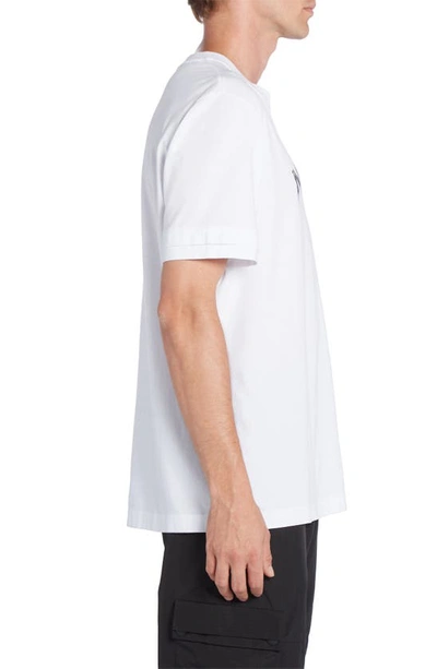 Shop Moncler Logo Cotton Graphic T-shirt In Brilliant White