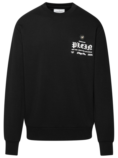 Shop Philipp Plein Logo Printed Crewneck Sweatshirt In Black