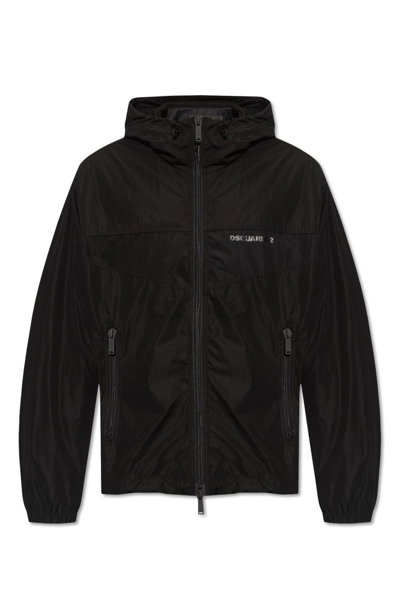 Shop Dsquared2 Icon Printed Hooded Jacket In Black
