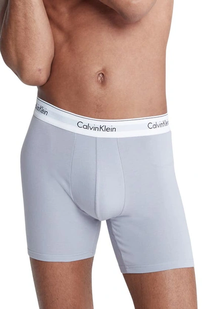 Shop Calvin Klein 3-pack Stretch Cotton Boxer Briefs In Spectrum Blue