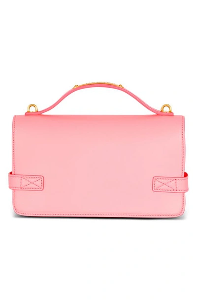 Shop Balmain B-buzz 24 Leather Top Handle Bag In 437 Pink