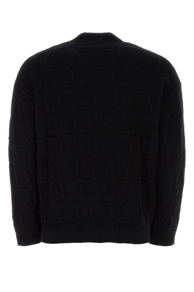 Valentino Textured Wool Cardigan With Embroidered Motif
