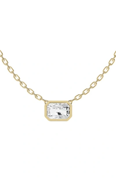 Shop Jennifer Fisher 18k Gold Radiant Sol Lab Created Diamond Pendant Necklace In D1.50ct - 18k Yellow Gold