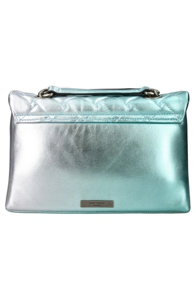 Shop Kurt Geiger Kensington Leather Convertible Shoulder Bag In Light/ Pastel Blue