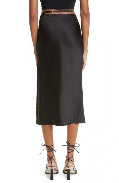 Shop Jacquemus La Jupe Notte Satin Skirt In Black