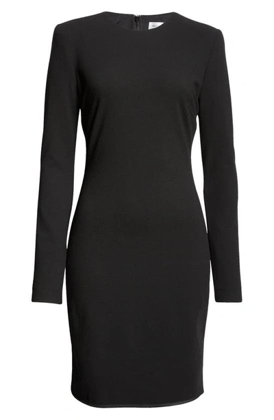 Shop Victoria Beckham Long Sleeve Wool Blend Minidress In Black