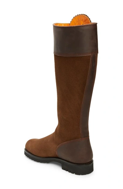 Shop Penelope Chilvers Inclement Long Tassel Waterproof Knee High Boot In Dark Oak