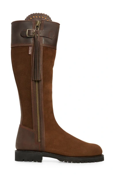 Shop Penelope Chilvers Inclement Long Tassel Waterproof Knee High Boot In Dark Oak