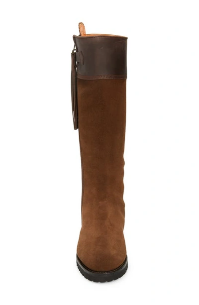 Shop Penelope Chilvers Inclement Long Tassel Waterproof Knee High Boot In Dark Oak