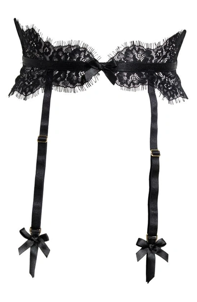 Shop Von Follies By Dita Von Teese Seduca Eyelash Lace Garter Belt In Black