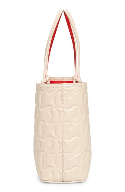 Shop Christian Louboutin Small Cabat Embossed Leather Tote In F611 Leche/ Leche