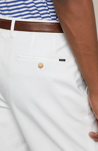 Shop Polo Ralph Lauren Flat Front Stretch Twill Chino Shorts In White