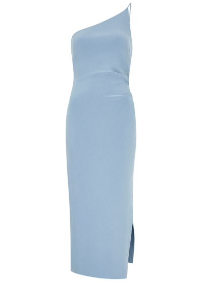 Shop Bec & Bridge Nala One-shoulder Midi Dress In Light Blue