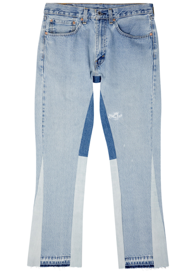Shop Jeanius Bar Atelier Panelled Flared Jeans In Light Blue