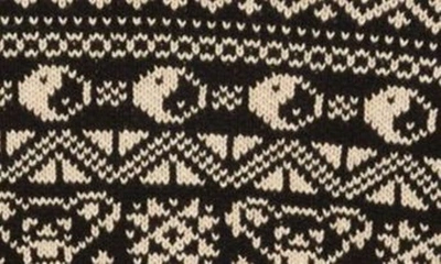 Shop Schott Bear Motif Fair Isle Sweater In Beige/ Black