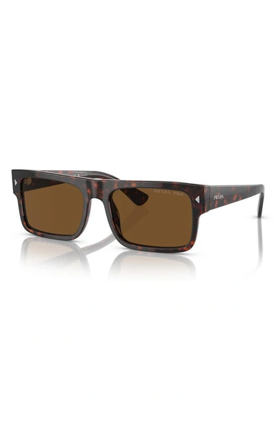 Prada Tortoiseshell Acetate Rectangular Sunglasses In Havana