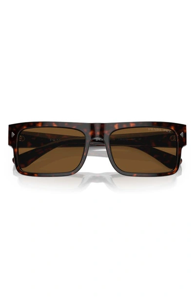Prada Tortoiseshell Acetate Rectangular Sunglasses In Havana