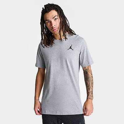 Shop Nike Jordan Men's Jumpman Embroidered Logo T-shirt In Carbon Heather/black