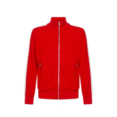 Shop Palm Angels Terry Track Jacket In Red