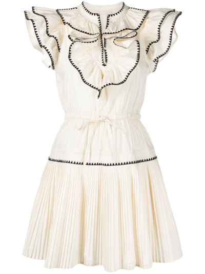Shop Ulla Johnson White Athene Ruffled Minidress - Women's - Cotton In Neutrals