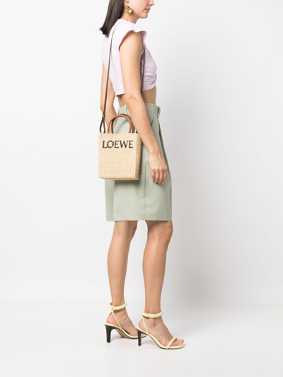 Shop Loewe Standard A5 Raffia Tote Bag In Beige